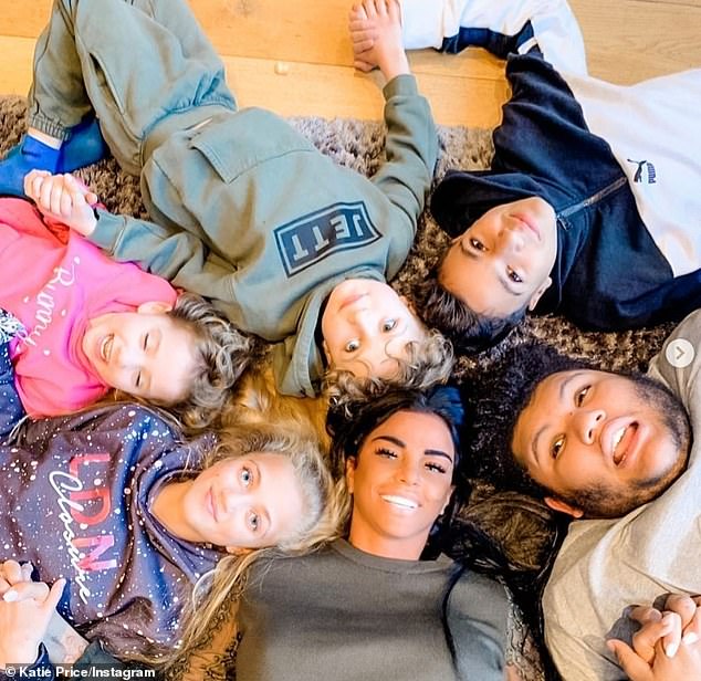 The TV personality also shares Bunny, nine, and Jett, 10, with her ex Kieran Hayler. She also has son Harvey, 22, with ex-boyfriend Dwight Yorke