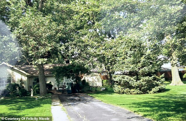 'We did the best job as children of learning how to deal with the chaos and dysfunction,' Felicity told DailyMail.com. The photo shows her childhood home