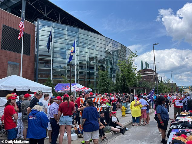 Attendees at the Trump rally told DailyMail.com they had been lining up since early Saturday morning in hopes of attending the former president's first campaign rally since last week's shooting.