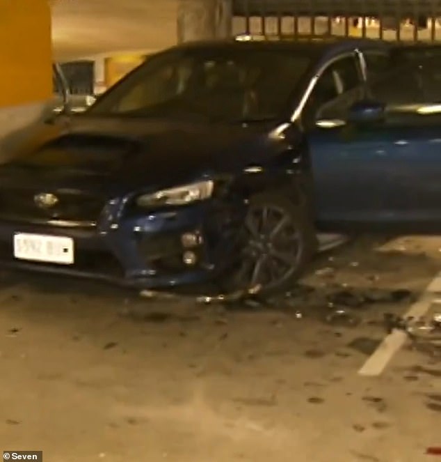 Officers arrived at the Topham Mall car park on Friday evening and were greeted by the sight of four damaged parked cars