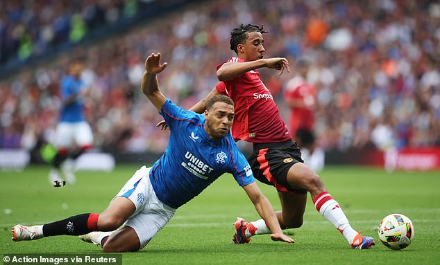 Teenage defender Yoro (right) was impressive but not perfect in his first appearance for United