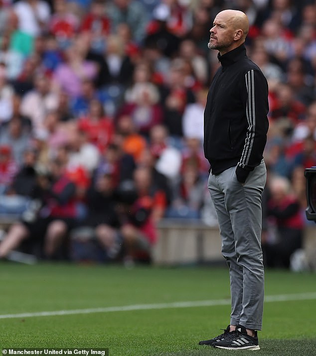 United manager Erik ten Hag on the touchline during Saturday's friendly