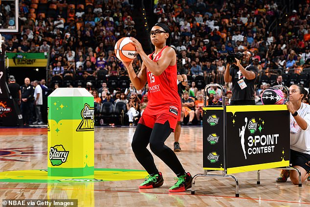 Allisha Gray, of the Atlanta Dream, ultimately won the All-Star 3-point contest on Friday night