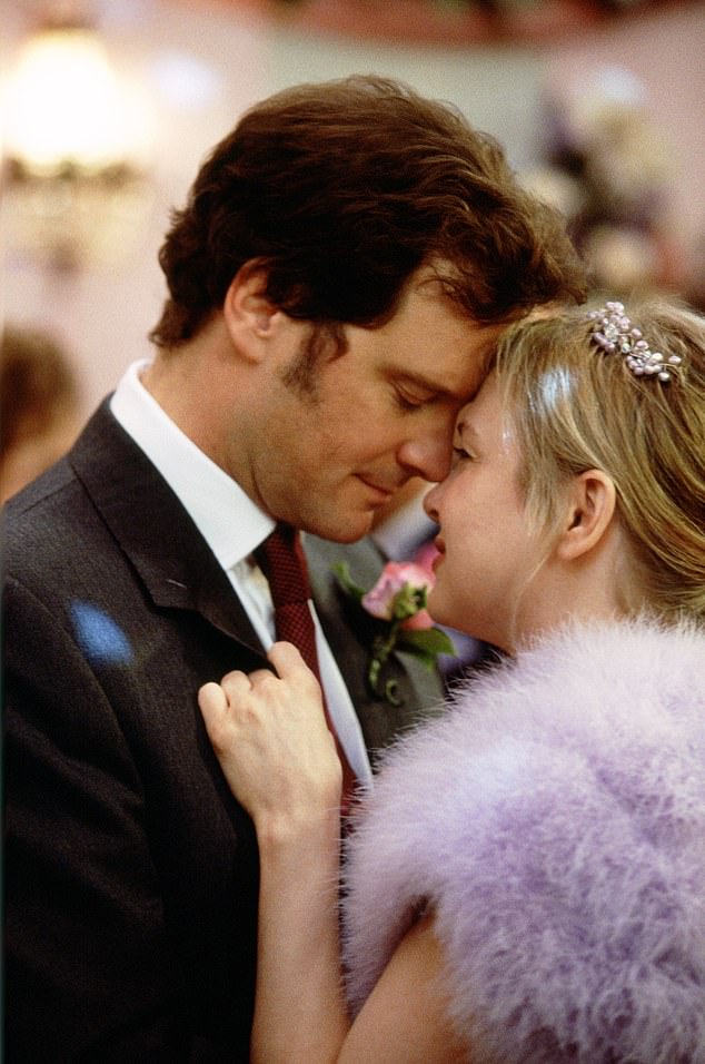 Bridget (played by Renee Zellweger) and Mr. Darcy (played by Colin Firth) come face to face in Bridget Jones: The Edge of Reason