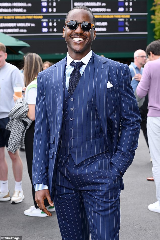 Doctor Who's Ncuti Gatwa on Day 8 of the Wimbledon Tennis Championships