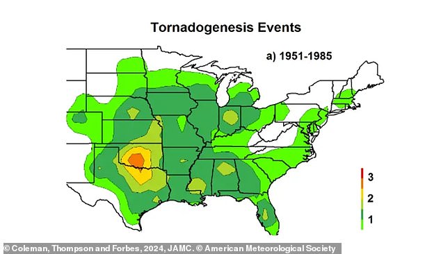 The scientists noted that the natural disaster was concentrated mainly in the central plains between 1951 and 1985