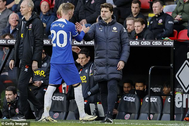 Pochettino is also not known for his trophies, but is loved for his ability to develop young English players, such as Cole Palmer (left).