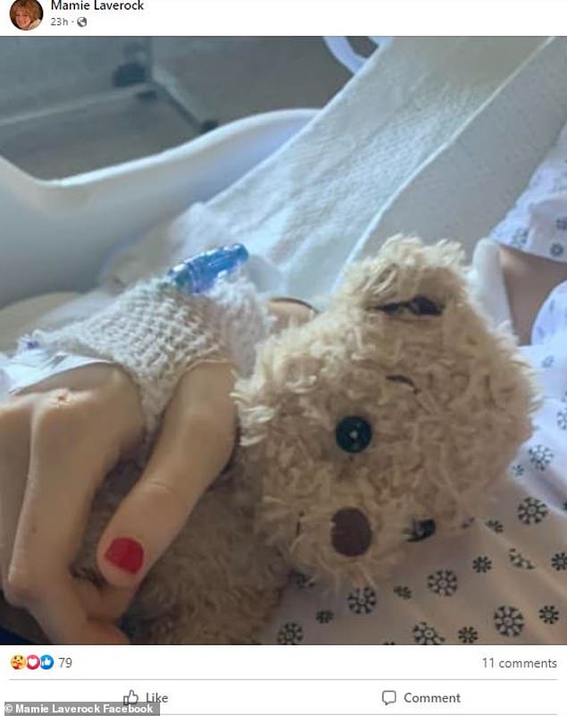 Earlier this month, the family shared a photo of the 19-year-old actress holding a small teddy bear as she lay in a hospital bed after undergoing several major surgeries to repair her injuries.