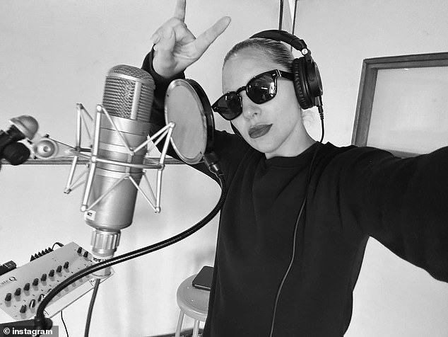 Earlier this week, the Poker Face hitmaker shared three photos of herself in the studio working on new music