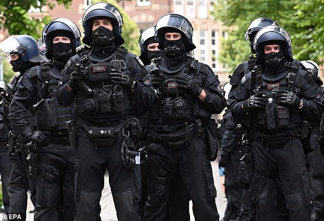 Police carried out a series of coordinated raids in nearby Potsdam in search of five men believed to be IS supporters