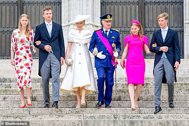 The Belgian royal family was present in large numbers this morning to celebrate the national holiday during a ceremony in the cathedral of Brussels