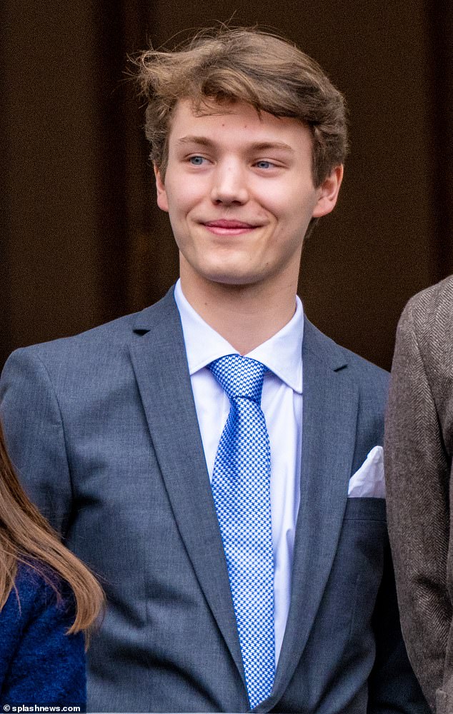 Felix is ​​pictured at the celebration of Queen Margrethe's 83rd birthday in Copenhagen