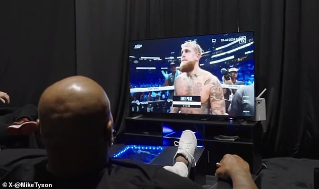 Tyson posted a video of himself glaring at Paul on TV before fighting Perry