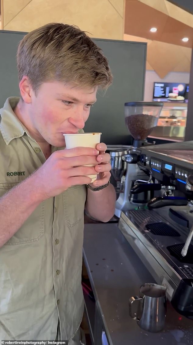 Robert documented his very first cup of coffee in a video on social media last year