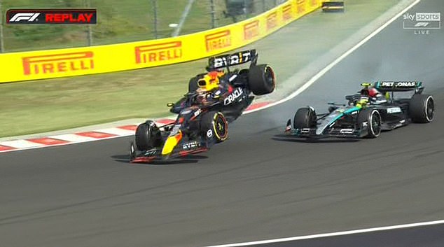 Verstappen tried to overtake Hamilton, but went off track