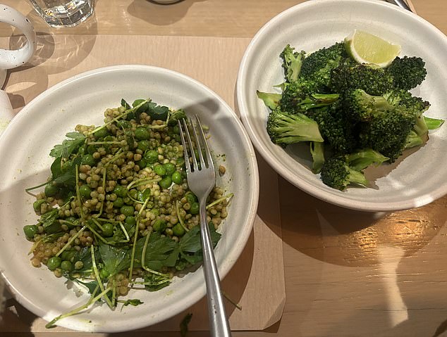 Although this restaurant offered a wide variety of vegetarian meals, there were few vegan options, so I opted for green and more green