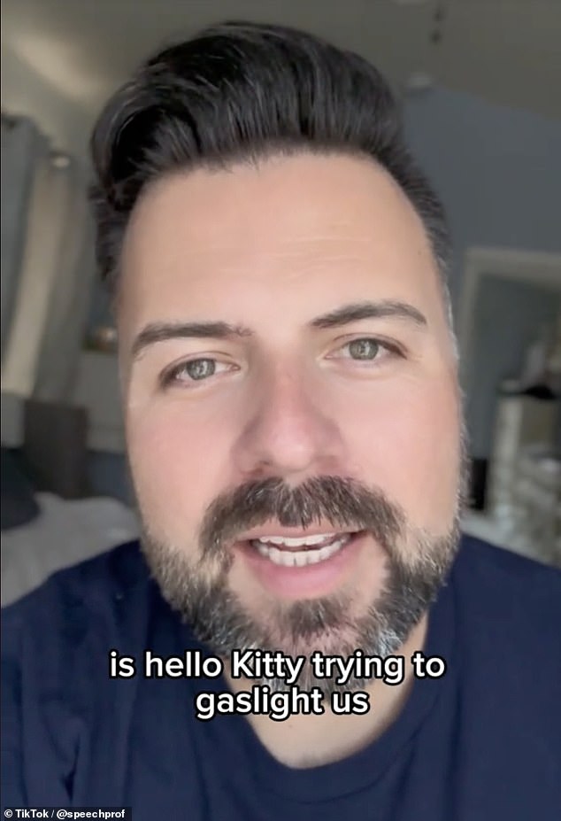 TikTok user @speechprof led the uprising against Hello Kitty not being a cat, saying fans were being 'gaslighted'