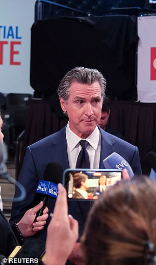 California Governor Gavin Newsom attended the debate in Atlanta, Georgia on Thursday, June 27, to support Biden on the spin room floor