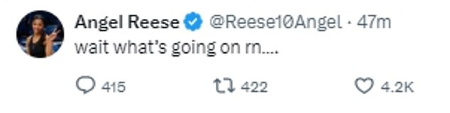 Angel Reese trusted her social media followers to let her know about Sunday's big news