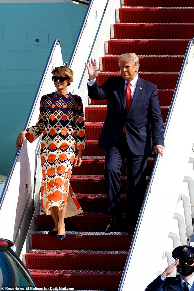 The 45th POTUS and First Lady Melania disembark from Air Force One in Palm Beach, Florida