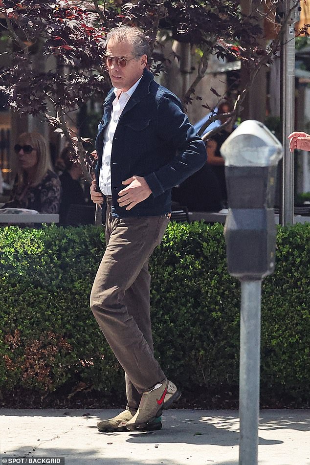 The 54-year-old eldest son was spotted near his Los Angeles home last weekend, before his father made the extraordinary decision to step aside and endorse Kamala Harris to take on Donald Trump in November's general election.