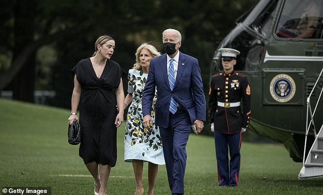 Naomi Biden with Jill Biden and Joe Biden in October 2021