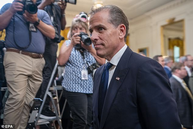 Hunter Biden attends a Medal of Honor ceremony at the White House on July 3