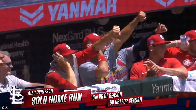 At least three Cardinals players responded in kind to Burleson's celebration