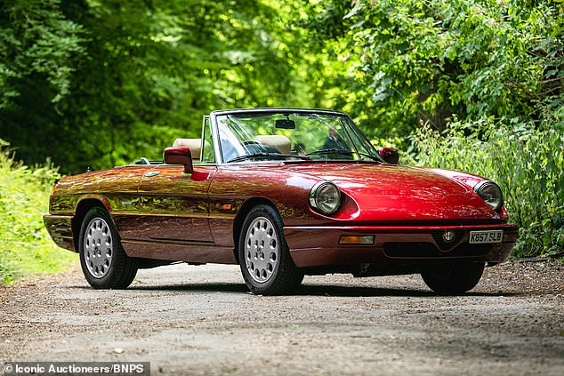 The Alfa Romeo convertible pictured today is for sale for £30,000