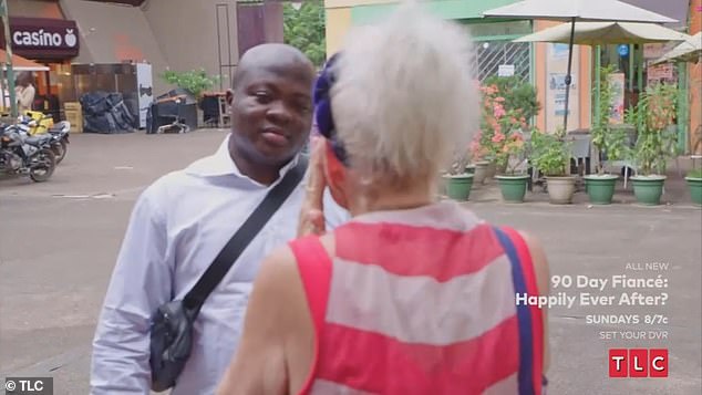 At 58, the Florida-born grandmother of six (R) is 23 years older than the cheating Nigerian (L), whom she met on Facebook in 2017 before marrying in 2020.