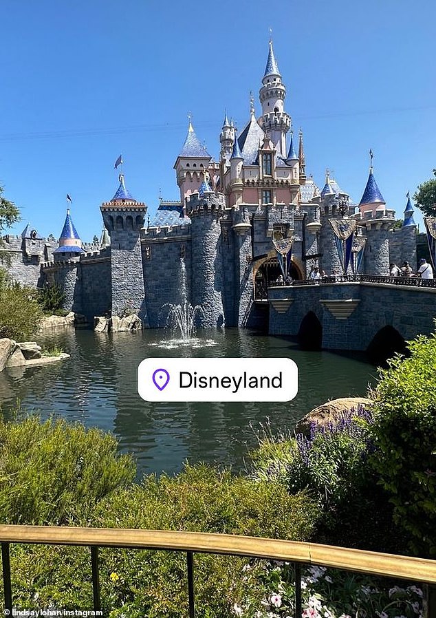 The actress started her Instagram post by sharing a classic photo at Disneyland