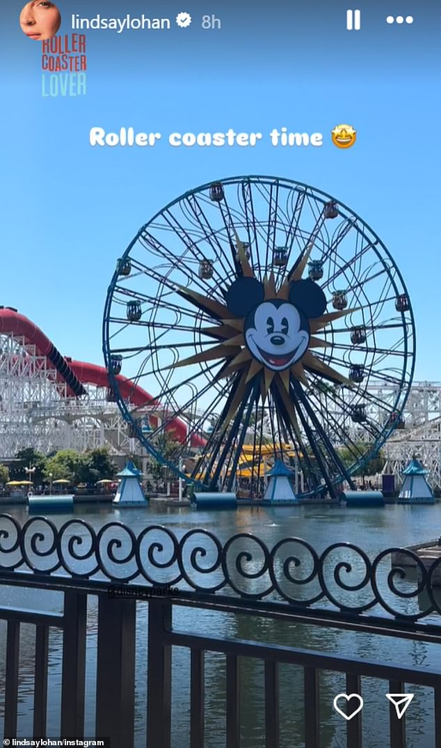 With certain rides on her agenda before heading to the Happiest Place On Earth, The Parent Trap alumnus let slip when it was 'rollercoaster time'