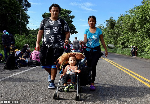 The group left on Sunday from the southern Mexican town of Ciudad Hidalgo, on a river bordering Guatemala