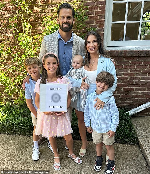 The Italian-born Air Force brat and her husband Eric Decker — who live in Nashville — are certainly busy raising their baby, as well as their 10-year-old daughter Vivianne, their 8-year-old son Eric Jr. and their 6-year-old son Forrest (pictured May 23)