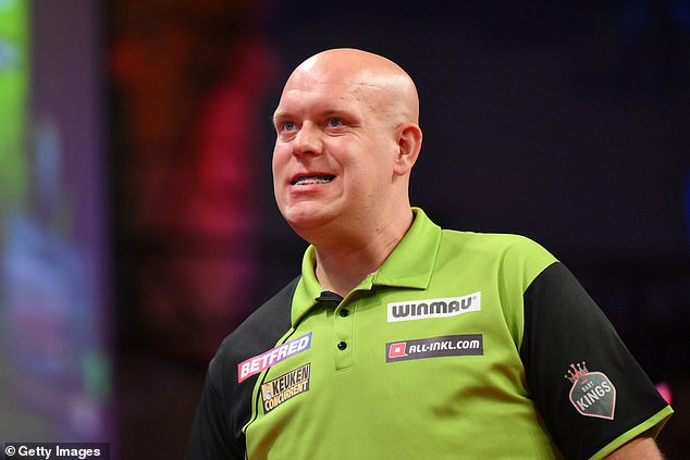 He won £200,000 in prize money after beating van Gerwen (pictured) in the final