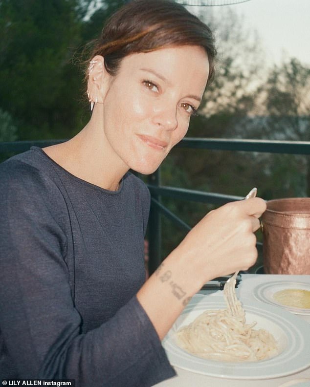 Other photos showed close-ups of Lily smiling, while she was also photographed eating pasta and sightseeing.