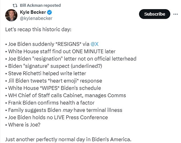 1721653998 361 Billionaire ex Dem donor Bill Ackman shares slew of Biden conspiracy