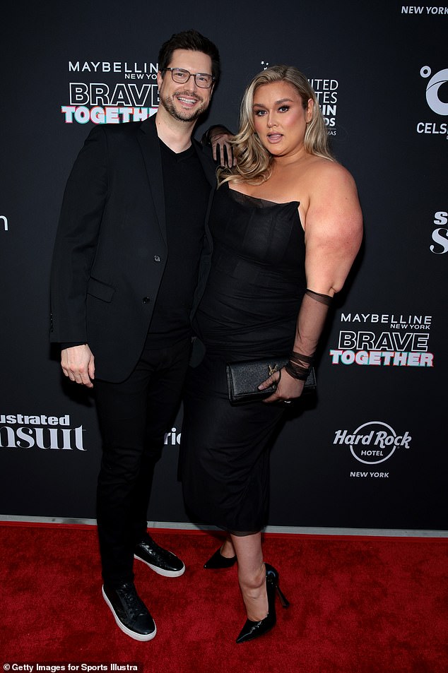 McGrady is pictured with her husband Brian Keys at the launch of the 2022 Sports Illustrated Swimsuit at the Hard Rock Hotel in New York