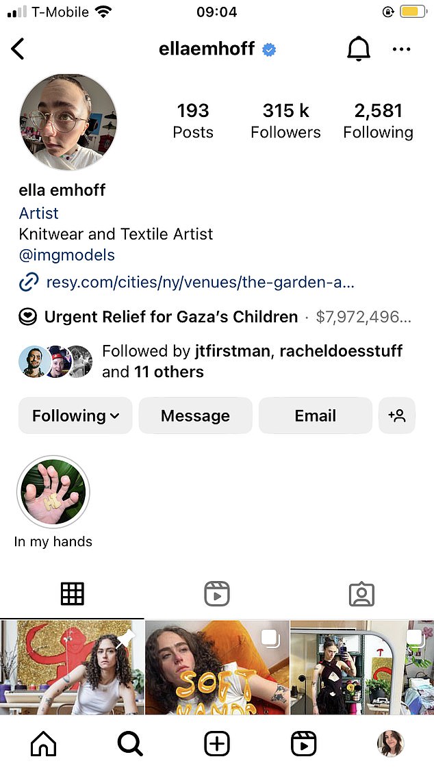 Ella Emhoff drew criticism when she urged her many followers earlier this year to donate to the UN agency accused of having ties to Hamas