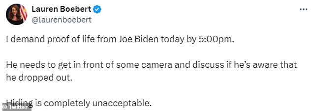 Republicans, including Rep. Lauren Boebert, are casting doubt on Biden's health and whether he voluntarily stepped down as president