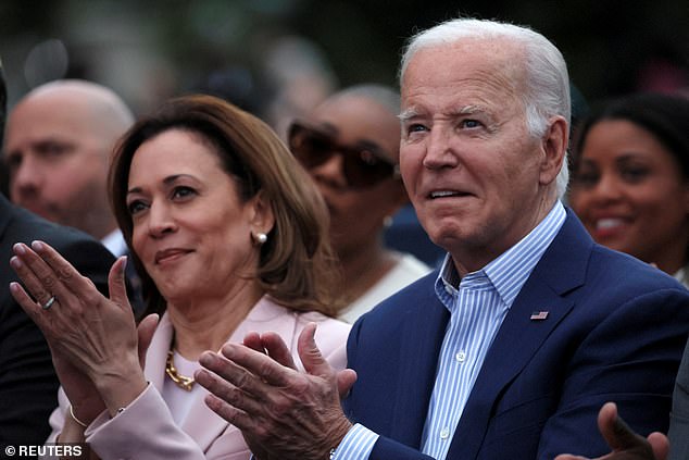 President Biden and Vice President Harris are seen here performing a Juneteenth concert at the White House in June of this year