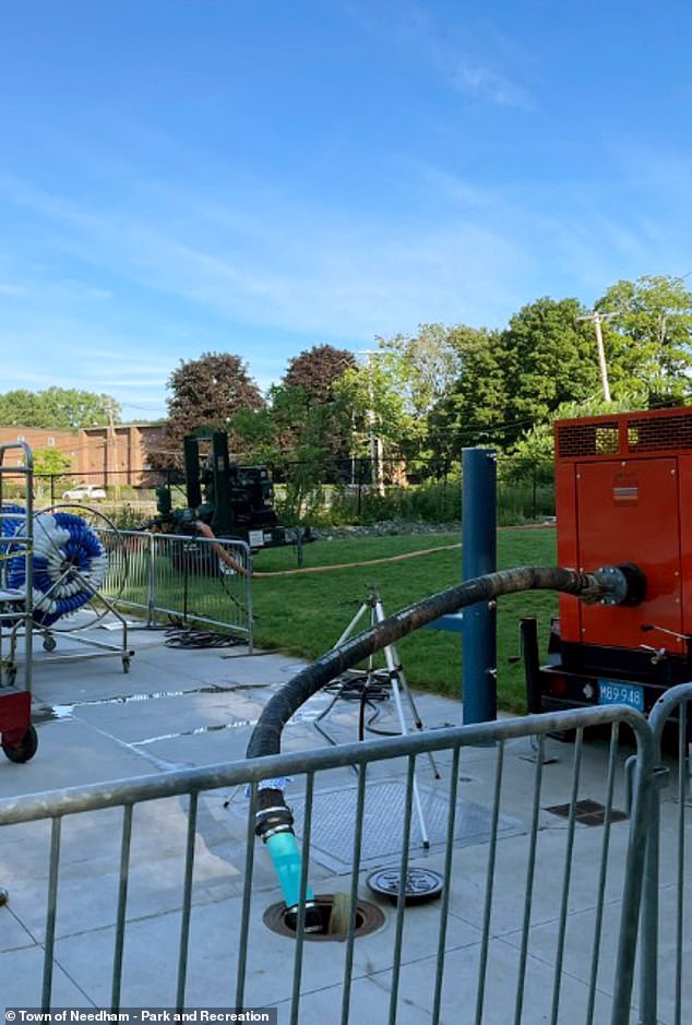 The pool's entire 220,000 gallon water supply had to be discharged into the city sewer system