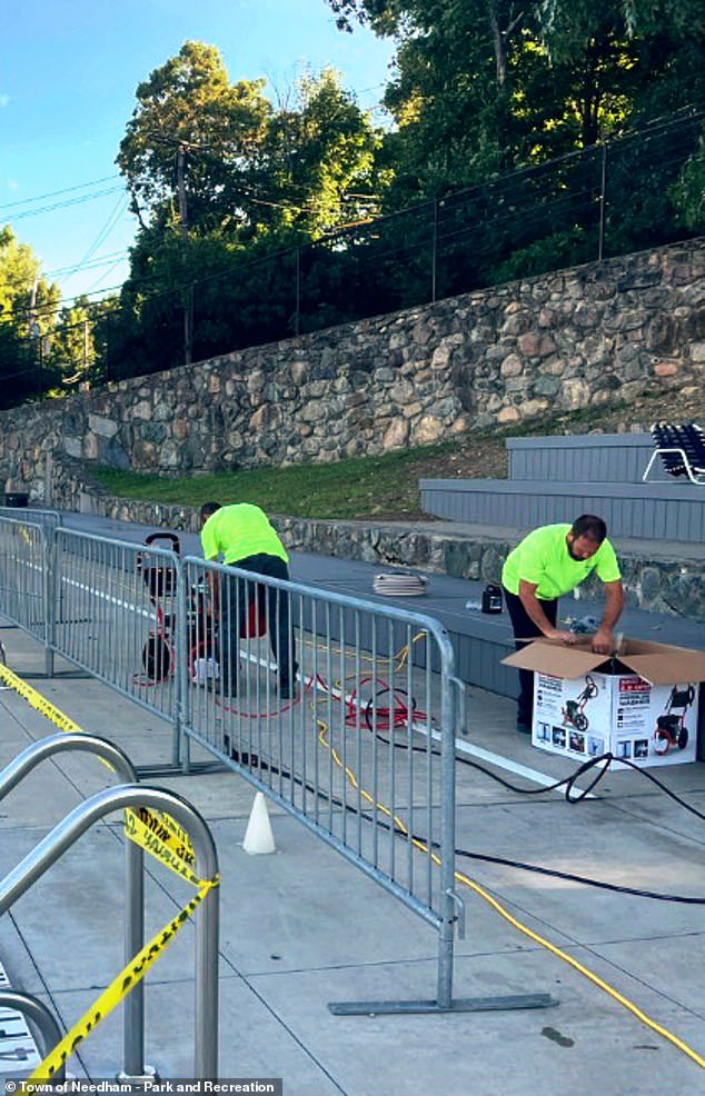 Workers were on site for several days to clean, drain and refill the pool