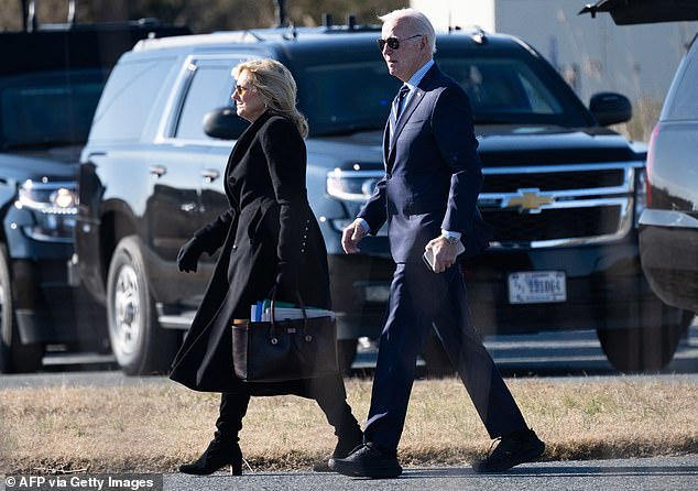 Jill Biden was with her husband Joe Biden in Rehoboth as he made his decision on the 2024 presidential election — above the couple at their beachfront home in February