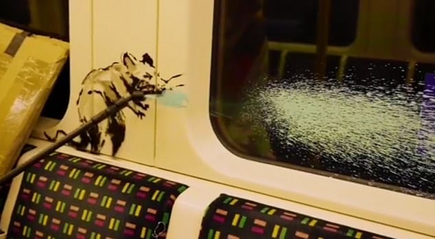 This sneezing and coughing rat was the focus of a Banksy underground artwork earlier this year, created as the train passed through central London