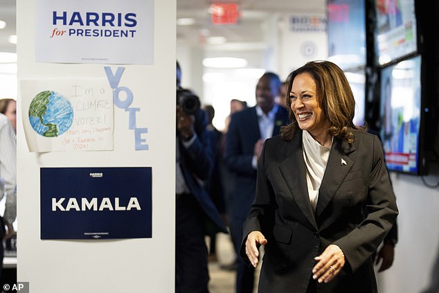 The campaign headquarters previously belonged to Joe Biden, but has since been converted for Harris