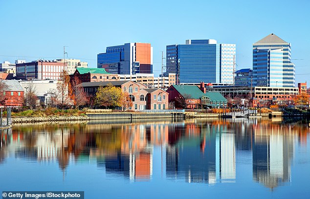 Delaware was ranked second for its high-quality health care and low taxes. The state has no state or local sales tax. (Pictured: Downtown Wilmington)