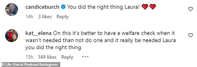 Listeners came to Laura's defense and said she did the right thing