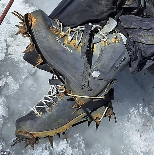 Stampfl's body was frozen in a fetal position and his clothes, armor and boots were well preserved by the ice and freezing temperatures