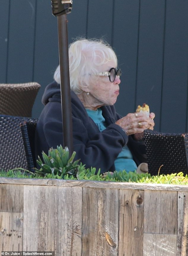 The showbiz veteran was spotted grabbing a bite to eat outside the Malibu establishment